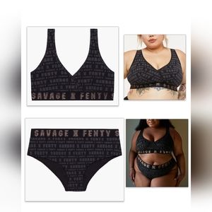 Savage X Fenty Plus Size Forever Savage Bralette (3X) & Hipster Panty Set (2X)